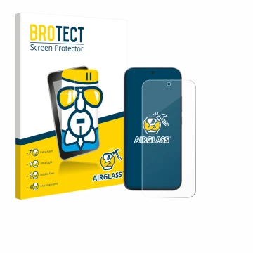 Parte frontale di una confezione del prodotto con il logo del marchio BROTECT. Accanto è raffigurato il dispositivo Xiaomi 17 