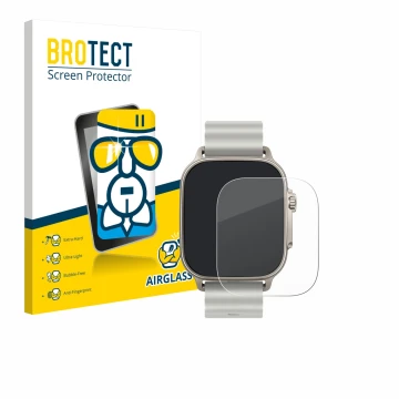 Parte frontale di una confezione del prodotto con il logo del marchio BROTECT. Accanto è raffigurato il dispositivo realme Wat