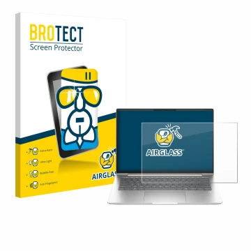 Parte frontale di una confezione del prodotto con il logo del marchio BROTECT. Accanto è raffigurato il dispositivo HP EliteBo