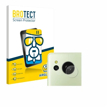 Parte frontale di una confezione del prodotto con il logo del marchio BROTECT. Accanto è raffigurato il dispositivo Sharp Aquo