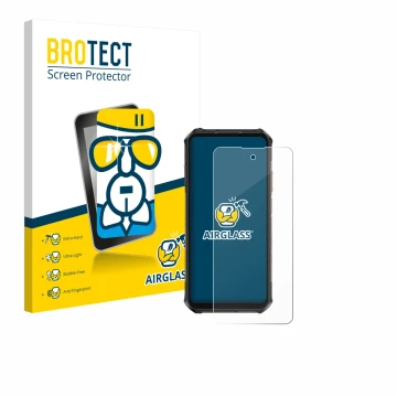 Parte frontale di una confezione del prodotto con il logo del marchio BROTECT. Accanto è raffigurato il dispositivo Ulefone Ar