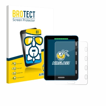 Parte frontale di una confezione del prodotto con il logo del marchio BROTECT. Accanto è raffigurato il dispositivo Vakaros At