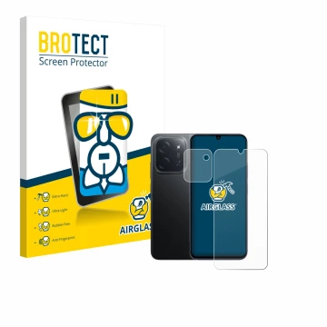 Parte frontale di una confezione del prodotto con il logo del marchio BROTECT. Accanto è raffigurato il dispositivo Xiaomi Poc