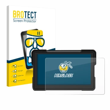 Parte frontale di una confezione del prodotto con il logo del marchio BROTECT. Accanto è raffigurato il dispositivo Airpuxem M