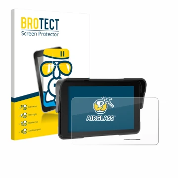 Parte frontale di una confezione del prodotto con il logo del marchio BROTECT. Accanto è raffigurato il dispositivo Sixwin P2 