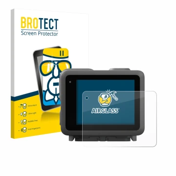 Parte frontale di una confezione del prodotto con il logo del marchio BROTECT. Accanto è raffigurato il dispositivo GoPro Lit 