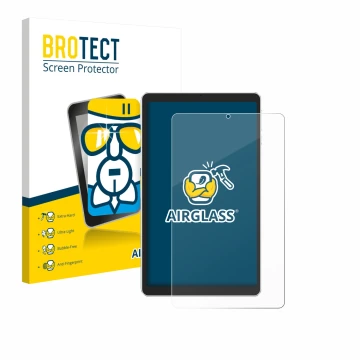 Parte frontale di una confezione del prodotto con il logo del marchio BROTECT. Accanto è raffigurato il dispositivo Ulefone Ta