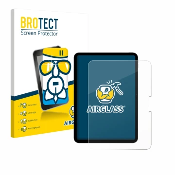 Parte frontale di una confezione del prodotto con il logo del marchio BROTECT. Accanto è raffigurato il dispositivo Apple iPad