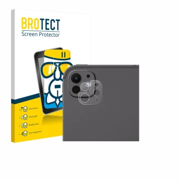 Parte frontale di una confezione del prodotto con il logo del marchio BROTECT. Accanto è raffigurato il dispositivo Apple iPad