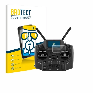 Parte frontale di una confezione del prodotto con il logo del marchio BROTECT. Accanto è raffigurato il dispositivo Radiomaste