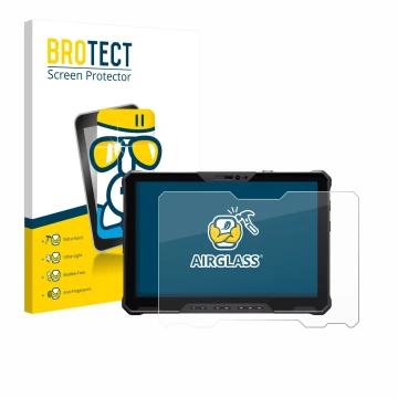 Parte frontale di una confezione del prodotto con il logo del marchio BROTECT. Accanto è raffigurato il dispositivo Dell Pro R