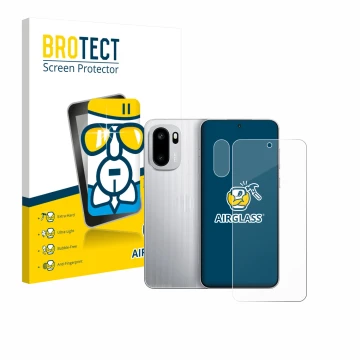 Parte frontale di una confezione del prodotto con il logo del marchio BROTECT. Accanto è raffigurato il dispositivo OnePlus Ac