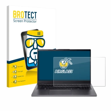 Parte frontale di una confezione del prodotto con il logo del marchio BROTECT. Accanto è raffigurato il dispositivo Acer Aspir