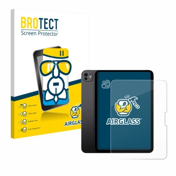 Parte frontale di una confezione del prodotto con il logo del marchio BROTECT. Accanto è raffigurato il dispositivo Apple iPad