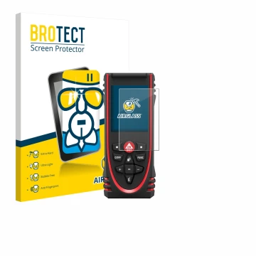 Parte frontale di una confezione del prodotto con il logo del marchio BROTECT. Accanto è raffigurato il dispositivo Leica DIST