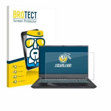 Parte frontale di una confezione del prodotto con il logo del marchio BROTECT. Accanto è raffigurato il dispositivo Gigabyte G