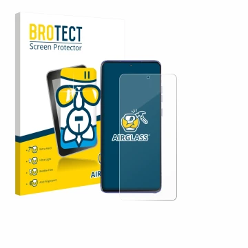 Parte frontale di una confezione del prodotto con il logo del marchio BROTECT. Accanto è raffigurato il dispositivo Motorola E