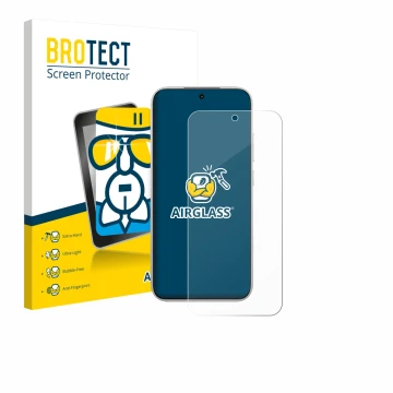 Parte frontale di una confezione del prodotto con il logo del marchio BROTECT. Accanto è raffigurato il dispositivo Xiaomi Poc