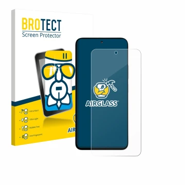 Parte frontale di una confezione del prodotto con il logo del marchio BROTECT. Accanto è raffigurato il dispositivo Xiaomi Poc