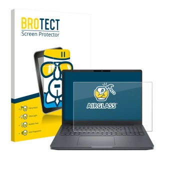 Parte frontale di una confezione del prodotto con il logo del marchio BROTECT. Accanto è raffigurato il dispositivo Dell Pro M