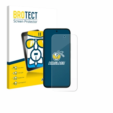 Parte frontale di una confezione del prodotto con il logo del marchio BROTECT. Accanto è raffigurato il dispositivo Honor X6c 