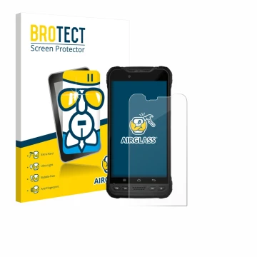 Parte frontale di una confezione del prodotto con il logo del marchio BROTECT. Accanto è raffigurato il dispositivo Zebra Xplo