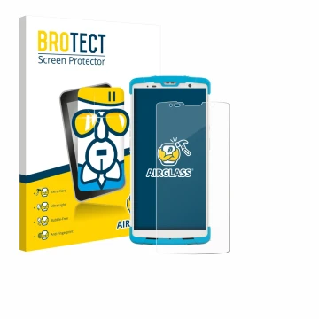 Parte frontale di una confezione del prodotto con il logo del marchio BROTECT. Accanto è raffigurato il dispositivo Newland SD