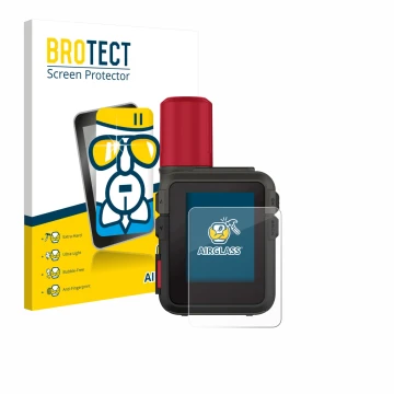 Parte frontale di una confezione del prodotto con il logo del marchio BROTECT. Accanto è raffigurato il dispositivo Garmin inR