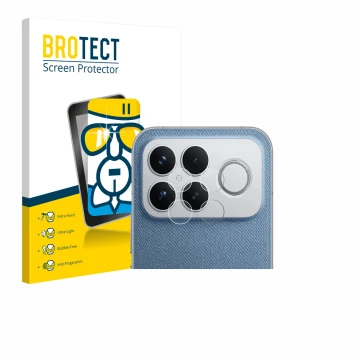 Parte frontale di una confezione del prodotto con il logo del marchio BROTECT. Accanto è raffigurato il dispositivo Xiaomi Poc