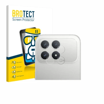 Parte frontale di una confezione del prodotto con il logo del marchio BROTECT. Accanto è raffigurato il dispositivo Xiaomi Poc