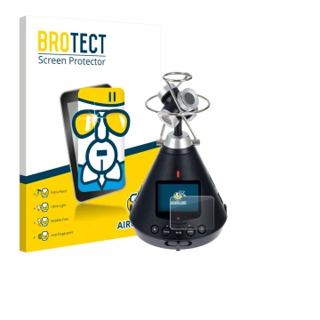 Parte frontale di una confezione del prodotto con il logo del marchio BROTECT. Accanto è raffigurato il dispositivo Zoom H3-VR
