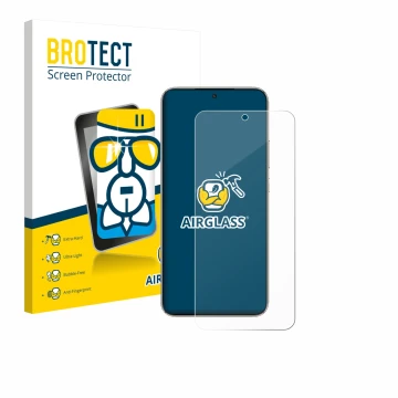 Parte frontale di una confezione del prodotto con il logo del marchio BROTECT. Accanto è raffigurato il dispositivo Honor X70 