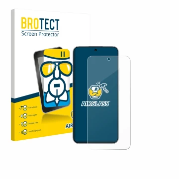Parte frontale di una confezione del prodotto con il logo del marchio BROTECT. Accanto è raffigurato il dispositivo Oppo F31 c