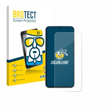 Parte frontale di una confezione del prodotto con il logo del marchio BROTECT. Accanto è raffigurato il dispositivo Oppo A6 Pr