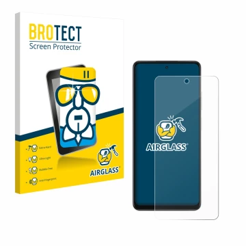 Parte frontale di una confezione del prodotto con il logo del marchio BROTECT. Accanto è raffigurato il dispositivo Oppo A5x c