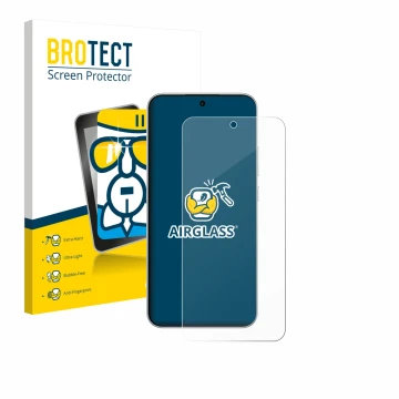 Parte frontale di una confezione del prodotto con il logo del marchio BROTECT. Accanto è raffigurato il dispositivo Oppo F31 P