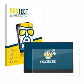 Parte frontale di una confezione del prodotto con il logo del marchio BROTECT. Accanto è raffigurato il dispositivo Azeyou PM1