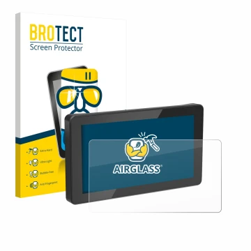 Parte frontale di una confezione del prodotto con il logo del marchio BROTECT. Accanto è raffigurato il dispositivo Innovv N1 