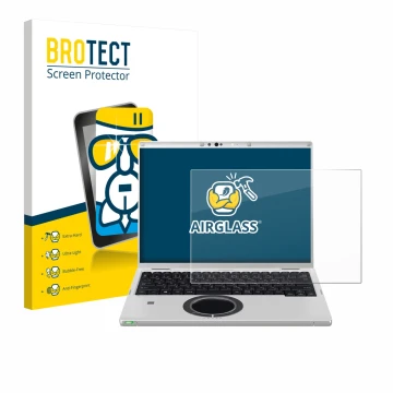 Parte frontale di una confezione del prodotto con il logo del marchio BROTECT. Accanto è raffigurato il dispositivo Panasonic 