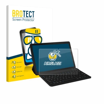 Parte frontale di una confezione del prodotto con il logo del marchio BROTECT. Accanto è raffigurato il dispositivo Laptok YXP