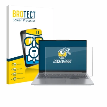 Parte frontale di una confezione del prodotto con il logo del marchio BROTECT. Accanto è raffigurato il dispositivo Lenovo Thi