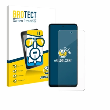 Parte frontale di una confezione del prodotto con il logo del marchio BROTECT. Accanto è raffigurato il dispositivo Oppo A5 4G