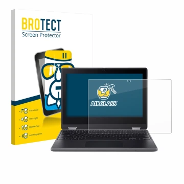 Parte frontale di una confezione del prodotto con il logo del marchio BROTECT. Accanto è raffigurato il dispositivo Acer Chrom