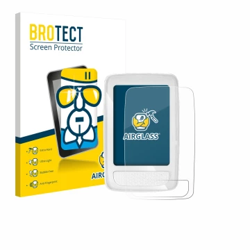 Parte frontale di una confezione del prodotto con il logo del marchio BROTECT. Accanto è raffigurato il dispositivo Giant Axac