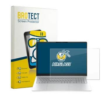 Parte frontale di una confezione del prodotto con il logo del marchio BROTECT. Accanto è raffigurato il dispositivo HP OmniBoo