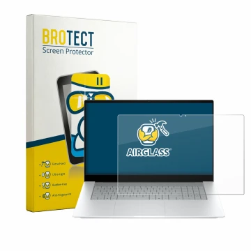 Parte frontale di una confezione del prodotto con il logo del marchio BROTECT. Accanto è raffigurato il dispositivo HP OmniBoo