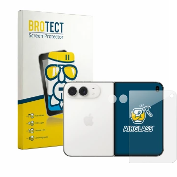 Parte frontale di una confezione del prodotto con il logo del marchio BROTECT. Accanto è raffigurato il dispositivo Apple iPho