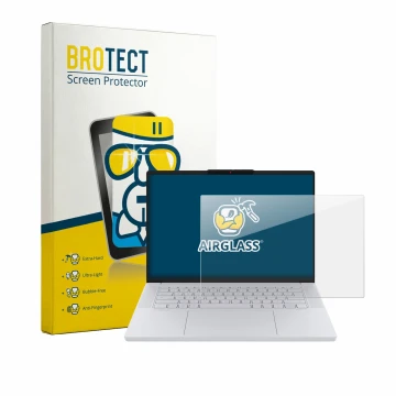 Parte frontale di una confezione del prodotto con il logo del marchio BROTECT. Accanto è raffigurato il dispositivo Lenovo Goo