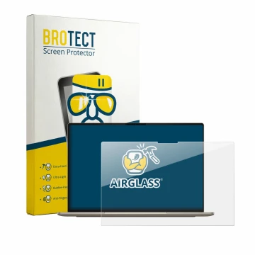 Parte frontale di una confezione del prodotto con il logo del marchio BROTECT. Accanto è raffigurato il dispositivo Dell XPS G
