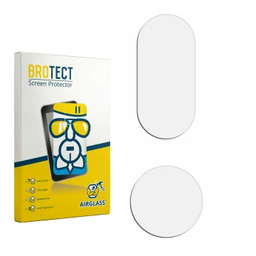 Parte frontale di una confezione del prodotto con il logo del marchio BROTECT. Accanto si trova la protezione per lo schermo c